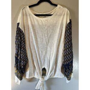 Umgee Boho Peasant Style Tshirt Blouse Size M